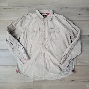 Marc Ecko Cut and Sew Vintage Beige Long Sleeve Button Up Shirt Men Sz XXL